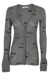 Helmut Lang Ribbed Logo-knit Wool Cardigan In G Grigio