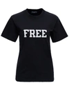 BALENCIAGA BLACK COTTON FREE T-SHIRT,661705TKVD31070