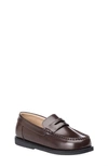 Elephantito Girl's Scholar Smooth Leather Penny Loafers, Baby/toddler/kids In Brown