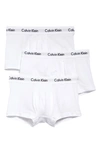 Calvin Klein 3-pack Moisture Wicking Stretch Cotton Trunks In White