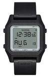 Nixon Staple Digital Rubber Strap Watch In Black/ Positive