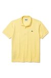 Lacoste Pique Cotton Polo In 107 Yellow