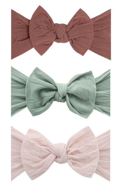 Baby Bling Babies' Bow Stretch Headband In Truffle Sage Petal