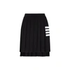 Thom Browne Pleated Wool Blend Mini Skirt In Black