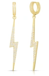 SPHERA MILANO 14K GOLD VERMEIL CZ BOLT EARRINGS