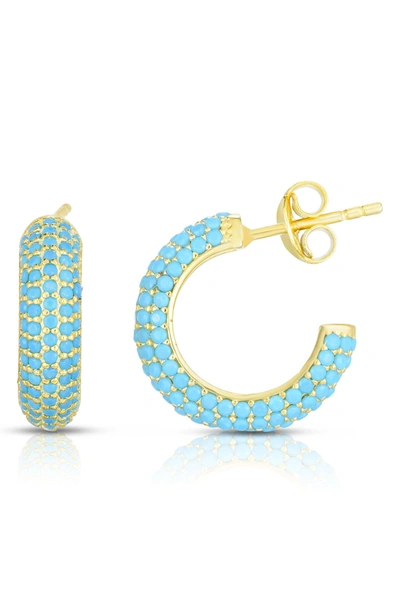 Sphera Milano 14k Yellow Gold Vermeil Turquoise Hoop Earrings