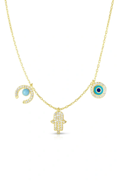 Sphera Milano 14k Gold Vermeil Cz Crescent In Yellow Gold