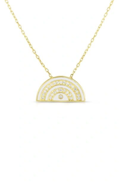 Sphera Milano Gold Vermeil Cz Rainbow Necklace In Yellow Gold