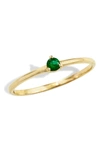 Savvy Cie Jewels Savy Cie Jewels 14k Gold Emerald Ring In Green