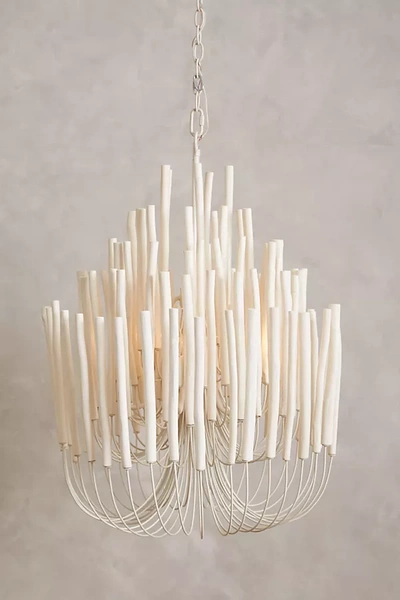 Anthropologie Tiered Tapers Chandelier By  In White Size L