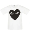 Comme Des Garçons Play White T-shirt For Kids With Logo In White