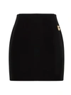 Dolce & Gabbana Logo-appliqué Double Crepe Miniskirt In Black