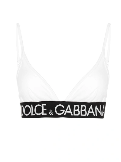 Dolce & Gabbana Logo-tape Sports Bra In White