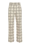 Jw Anderson Logo-print Straight-leg Trousers In Black & White