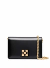 OFF-WHITE JITNEY 0.5 BLACK LEATHER CROSSBODY BAG,OWNN022F21LEA0011000