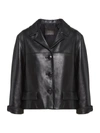 PRADA BOXY LEATHER JACKET,14996940