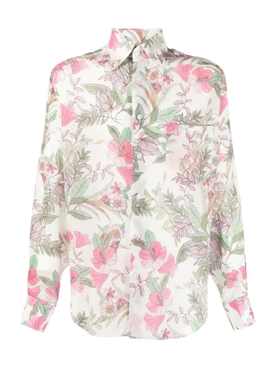 Tom Ford Straight-point Collar Floral-print Shirt In Multi