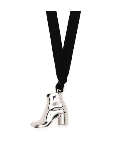 Mm6 Maison Margiela Boot Pendant Necklace In Black