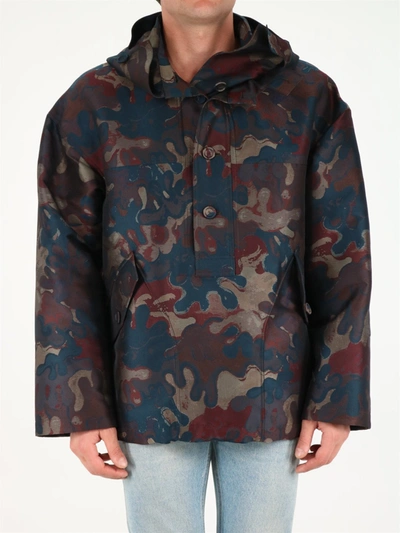 Dior Homme X Peter Doig Camouflage Hooded Anorak In Multi