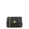 Tory Burch Kira Small Chevron Leather Shoulder Bag In Black