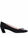 Roger Vivier Belle Vivier Granite Buckle Pumps Black