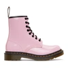 DR. MARTENS' PINK PATENT 1460 LACE-UP BOOTS