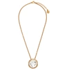 VERSACE GOLD CRYSTAL PENDANT NECKLACE