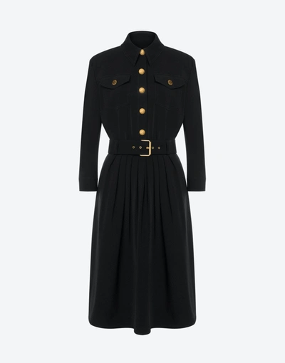 Boutique Moschino Cady Dress With Belt In Black