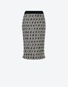 MOSCHINO FLOCK NUMBERS HOUNDSTOOTH SKIRT