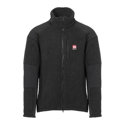 66 North Tindur Logo-patch Fleece Jacket In Black