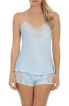In Bloom By Jonquil Delano Satin Short Pajamas In Blue