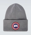 Canada Goose Arctic Disc Ribbed-knit Beanie In Grey