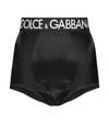 DOLCE & GABBANA LOGO弹力缎布高腰三角裤,P00575153