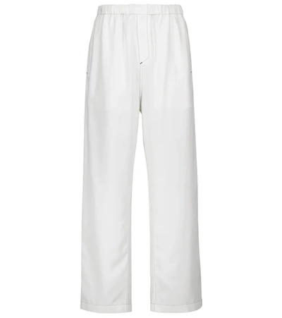 Wardrobe.nyc Release 07 High-rise Straight Silk Trousers In White