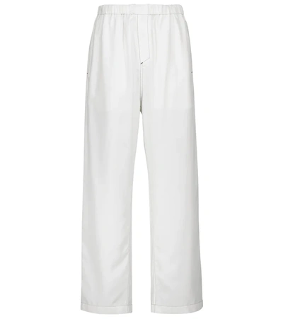 Wardrobe.nyc Release 07 High-rise Straight Silk Pants In White