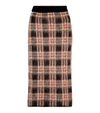 MARNI 羊毛混纺格纹针织中长半身裙,P00580003