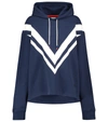 Tory Sport Tory Burch French Terry Chevron Hoodie In Tory Navy/snow White