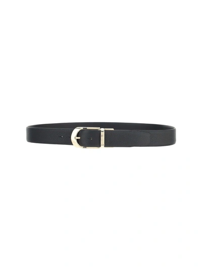 Ermenegildo Zegna Logo Buckle Belt In Black
