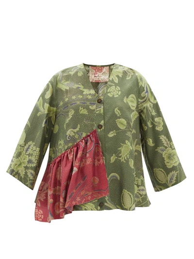 By Walid Trinny 19th-century Chinese Printed-silk Blouse In Green