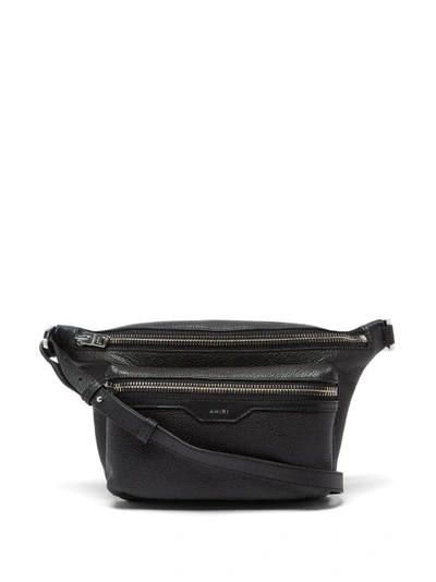 Amiri Grained-leather Belt Bag In Black