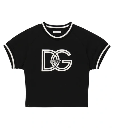 Dolce & Gabbana Babies' Short-sleeved Cotton T-shirt In Black