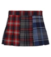 DOLCE & GABBANA CHECKED WOOL-BLEND MINI SKIRT,P00591400