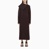 Jil Sander Asymmetric Collar Maxi Dress In Brown