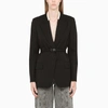 Stella Mccartney Single-breasted Belted Blazer In Black