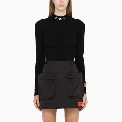 HERON PRESTON KNITTED BLACK BODY TOP,HWHA004F21KNI001-J-HERON-1001