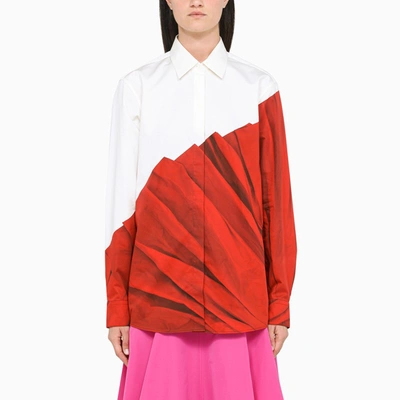 Dries Van Noten White/red Popeline Printed Shirt