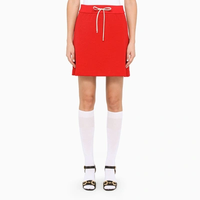 Gucci Red Gg Mini Skirt