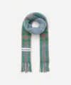 Acne Studios Vally Tartan Alpaca-blend Scarf In Light Blue