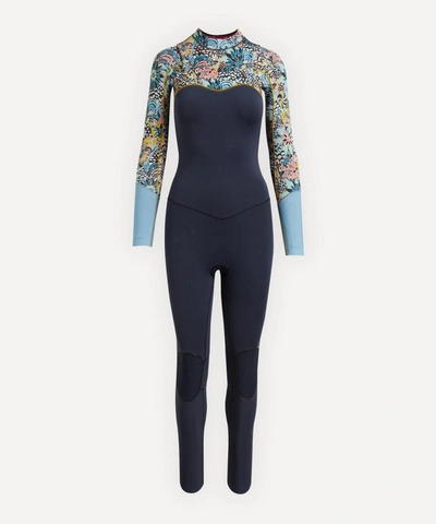 Roxy Marine Bloom 3/2mm Front Zip Wetsuit In Dark Blue