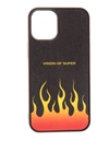 Vision Of Super Black Iphone 12 Mini Case With Gradient Red And Yellow Flames In Flame